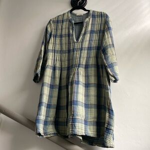 CP Shades green/blue dress. large. Some pulling through. Not very noticeable.